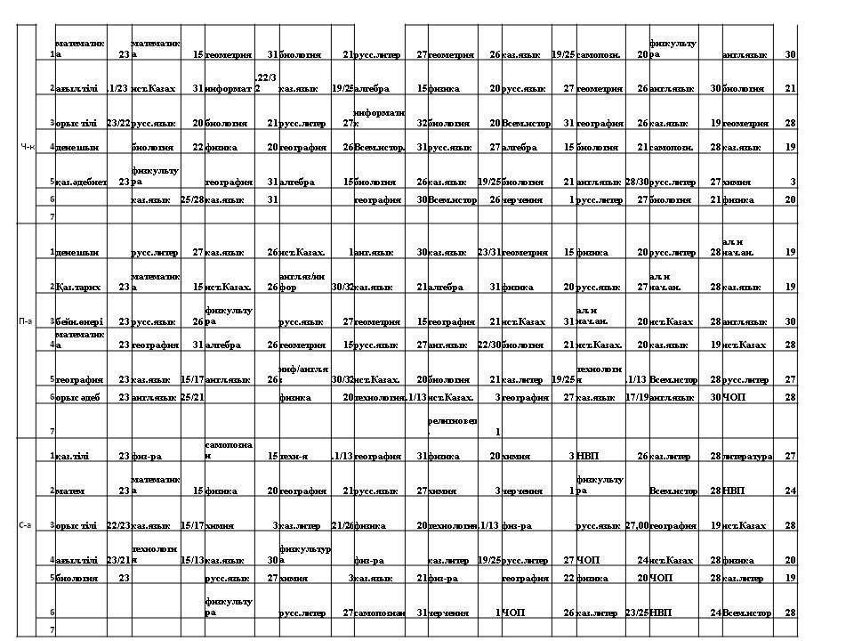 Расписание