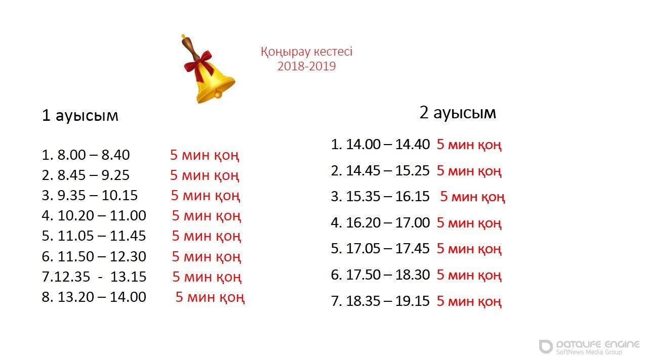 Қоңырау кестесі