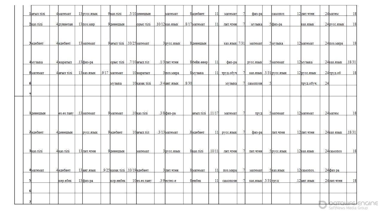 Расписание