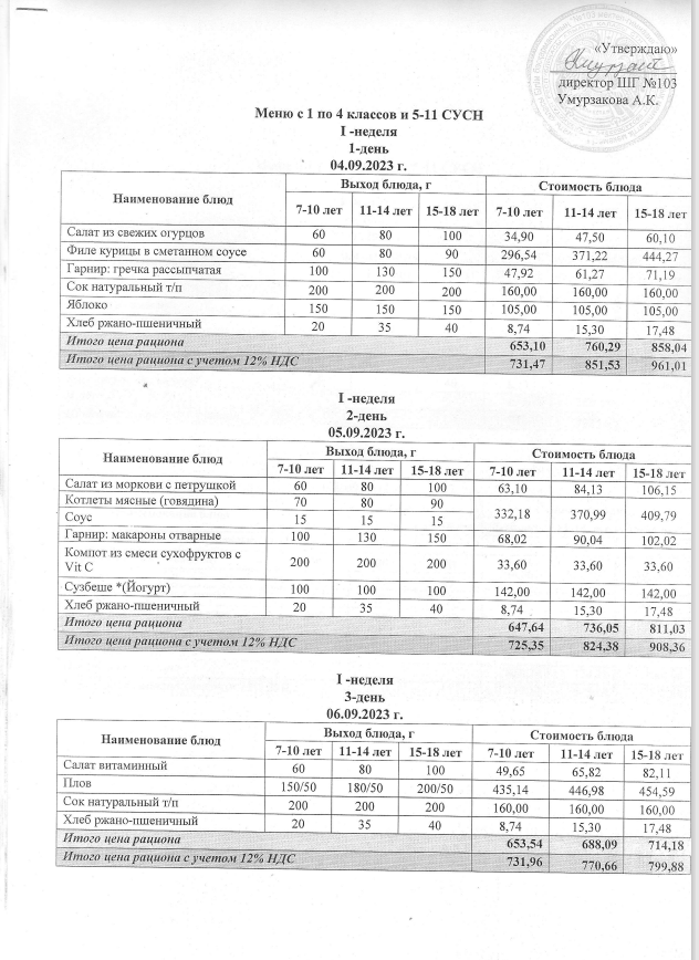 Ас мәзірі 05.09.23