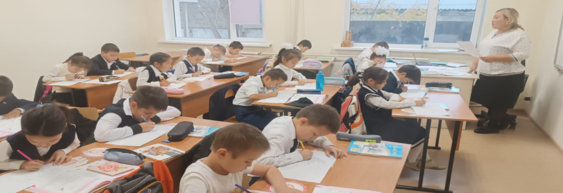 23.10.2023 күні 2-11 сынып оқушылар арасында «Атамекен»   тақырыбында патриоттық диктант жазылды.