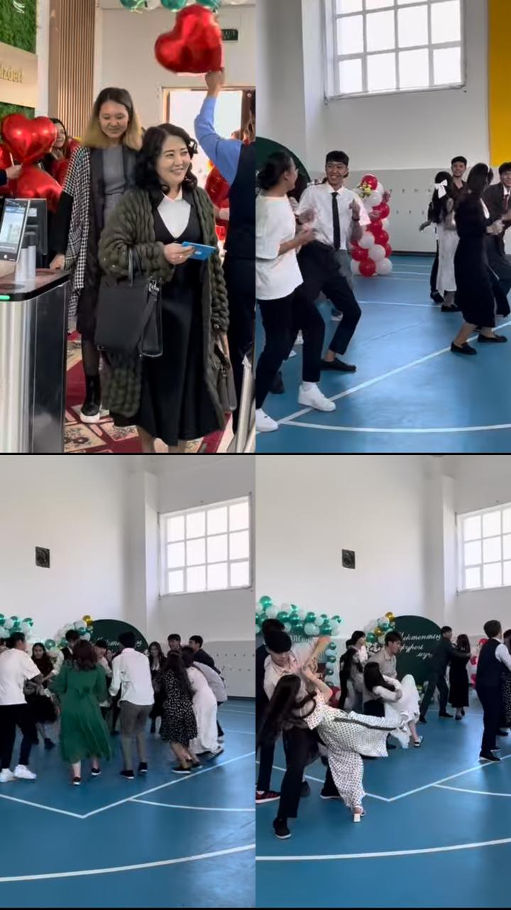 Жетісу ауданы, N°103 «мектеп-гимназия» «Ұстаздар күні» мерекесіне орай өскелен ұрпақтың ұстаздарға деген құрметі мен сүйіспеншілігін арттыру мақсатында, мектепішілік тарбие жоспарына сайкес 11-сынып тулектерінін ұйымдастыруымен «Мектептің жүрегі-мұға